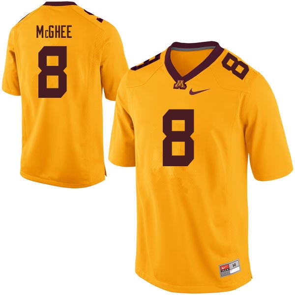 Men #8 Daletavious McGhee Minnesota Golden Gophers College Football Jerseys Sale-Gold